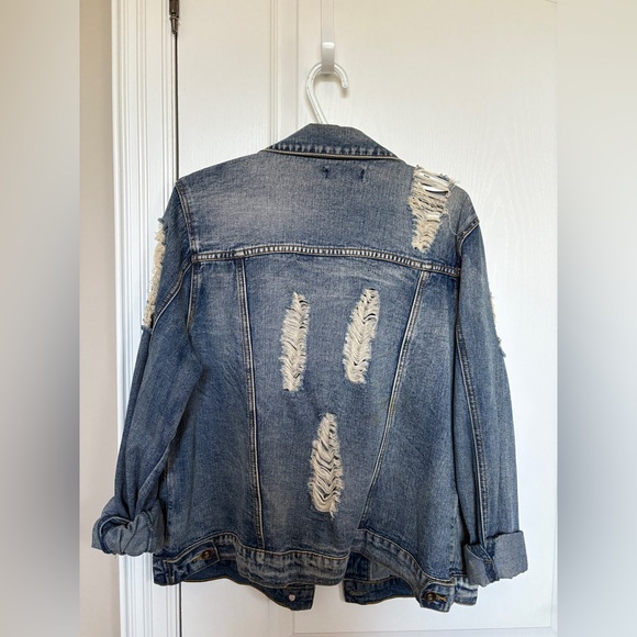 Forever 21 Light Blue Ripped Denim Jacket - Picture 3 of 6